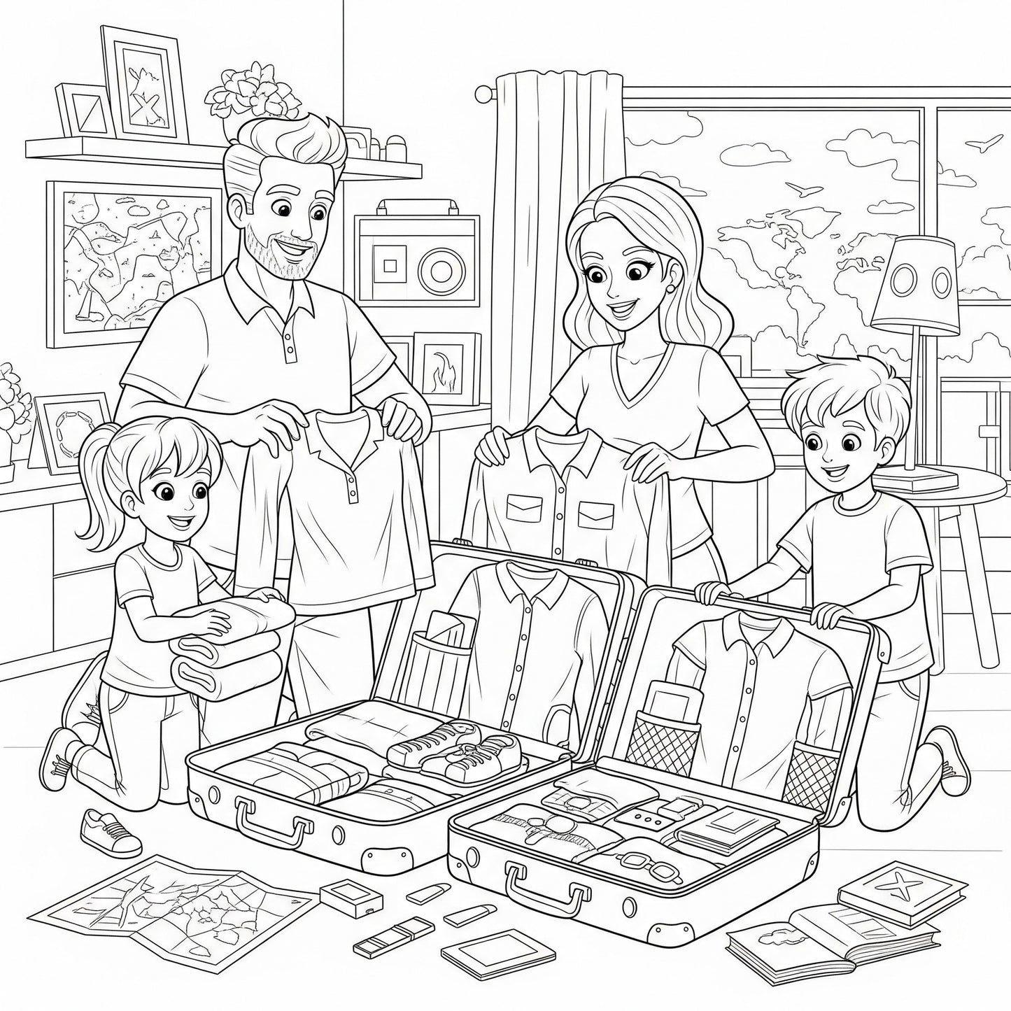 Coloring Picturee:Summer Family Advevture coloring book.(41 Pages of Fun & Memories!) INSTANT DOWNLOAD!