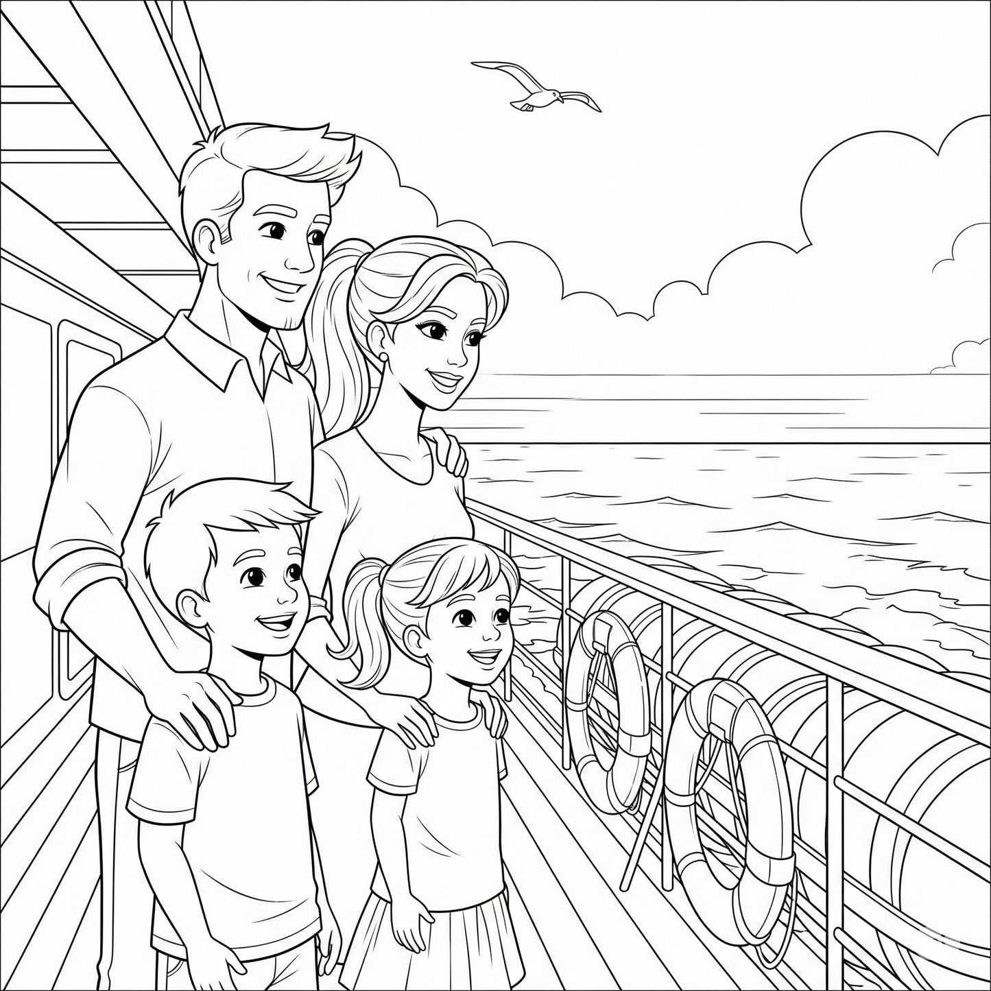 Coloring Picturee:Summer Family Advevture coloring book.(41 Pages of Fun & Memories!) INSTANT DOWNLOAD!