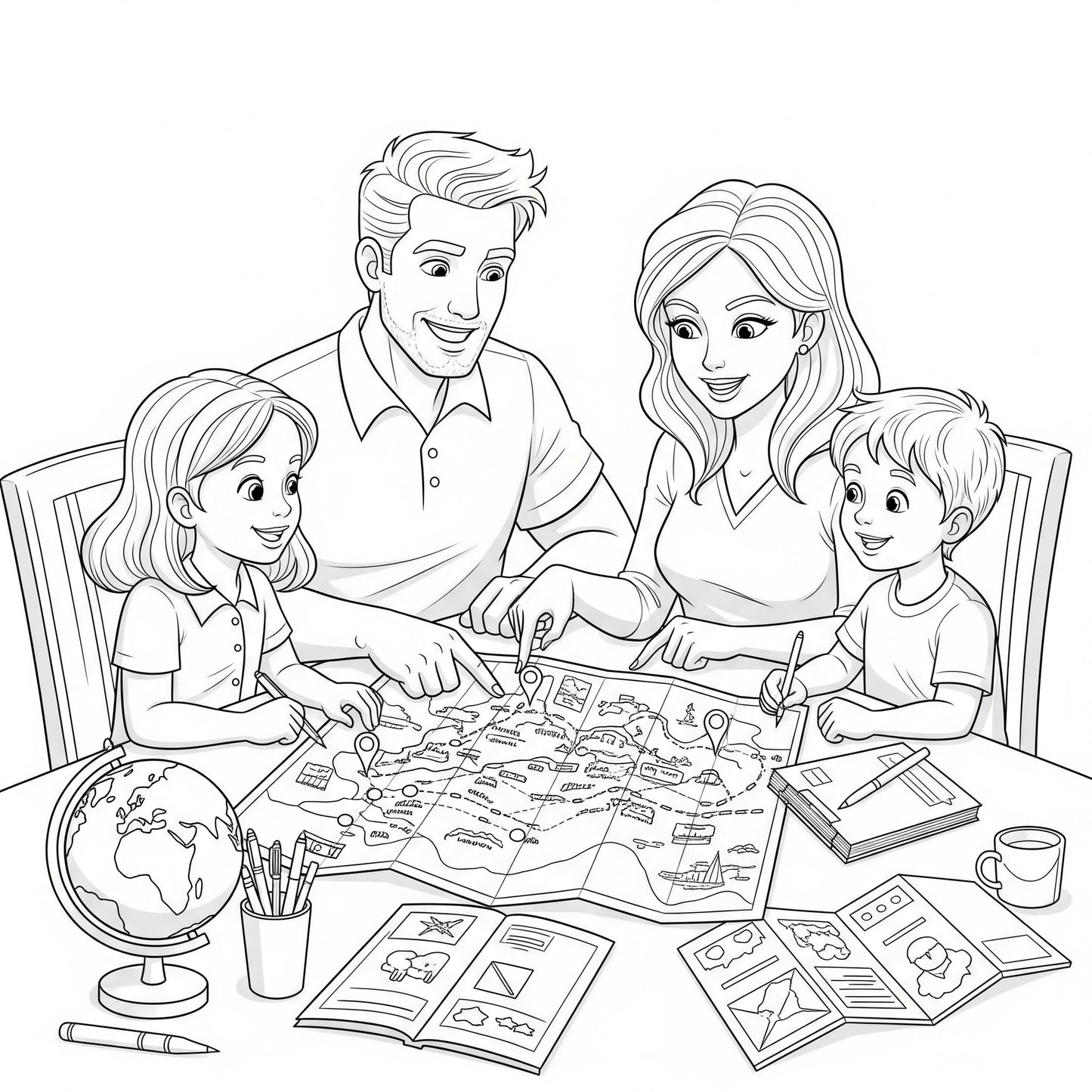 Coloring Picturee:Summer Family Advevture coloring book.(41 Pages of Fun & Memories!) INSTANT DOWNLOAD!