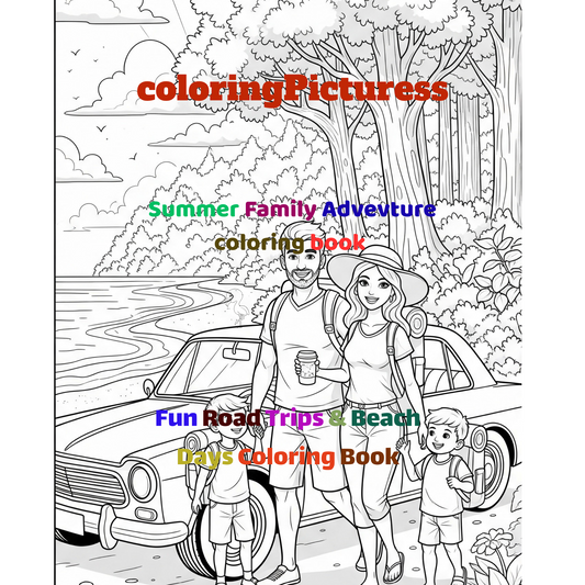 Coloring Picturee:Summer Family Advevture coloring book.(41 Pages of Fun & Memories!) INSTANT DOWNLOAD!