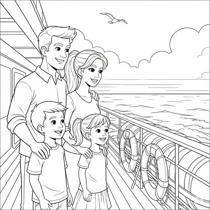 Coloring Picturee:Summer Family Advevture coloring book.(41 Pages of Fun & Memories!) INSTANT DOWNLOAD!